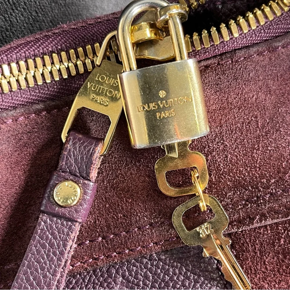 Louis Vuitton Empreinte Leather Bag Purple Audacieuse Suede Purse Authentic - Picture 4 of 16